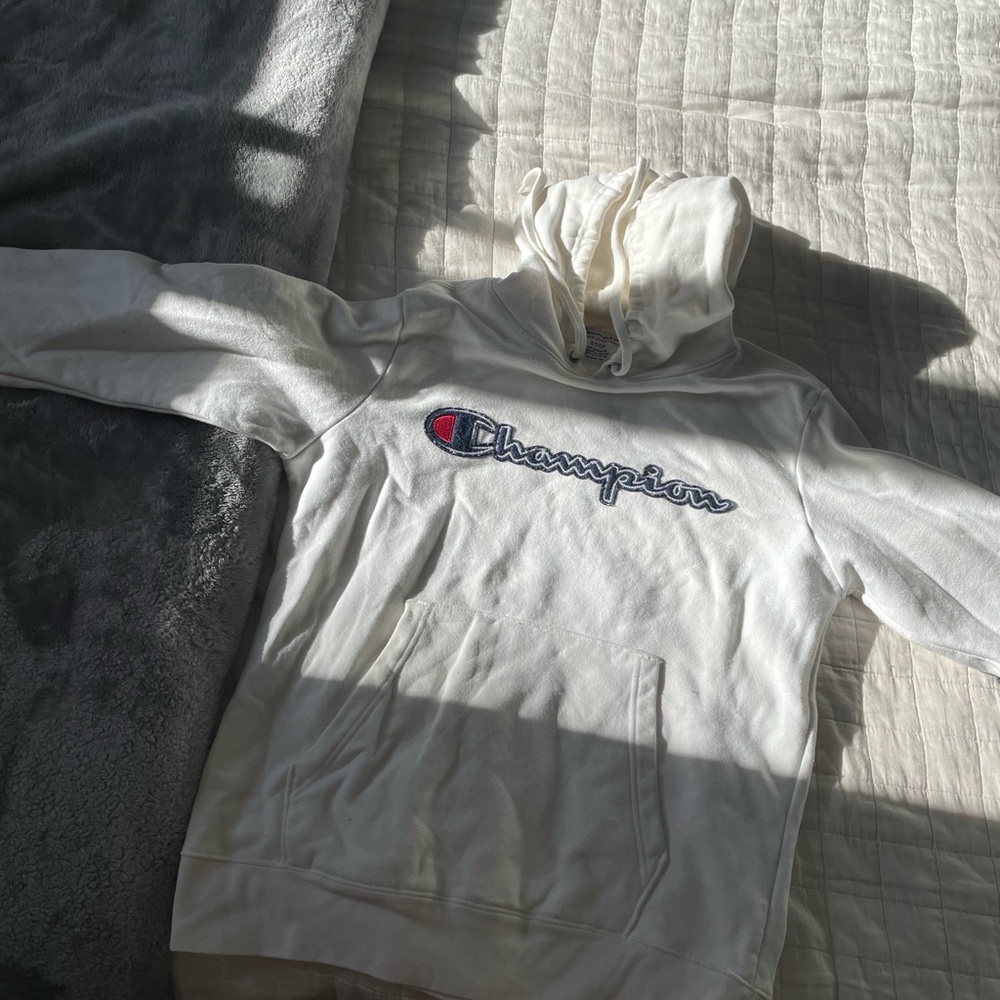 Champion Men's Cream Hoodie Sweater